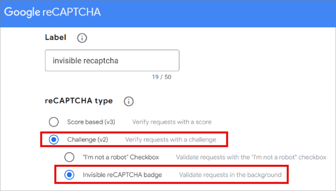 invisible recaptcha 