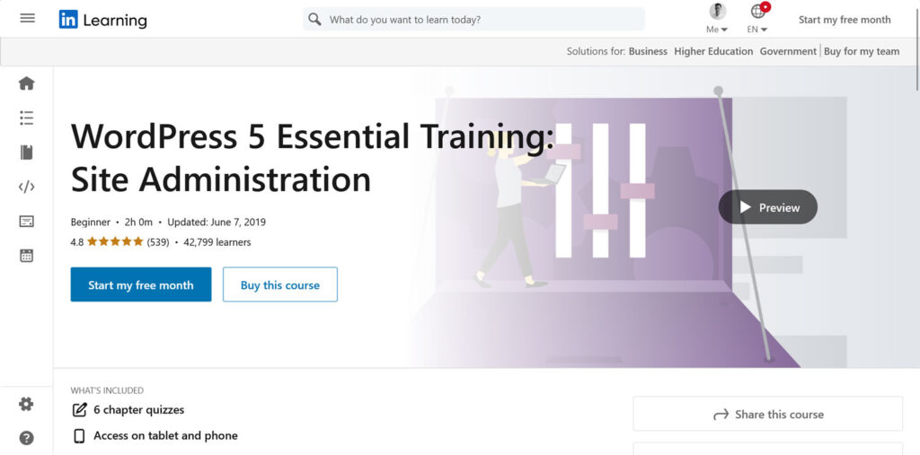 linkedin learning wordpress 5 essential training