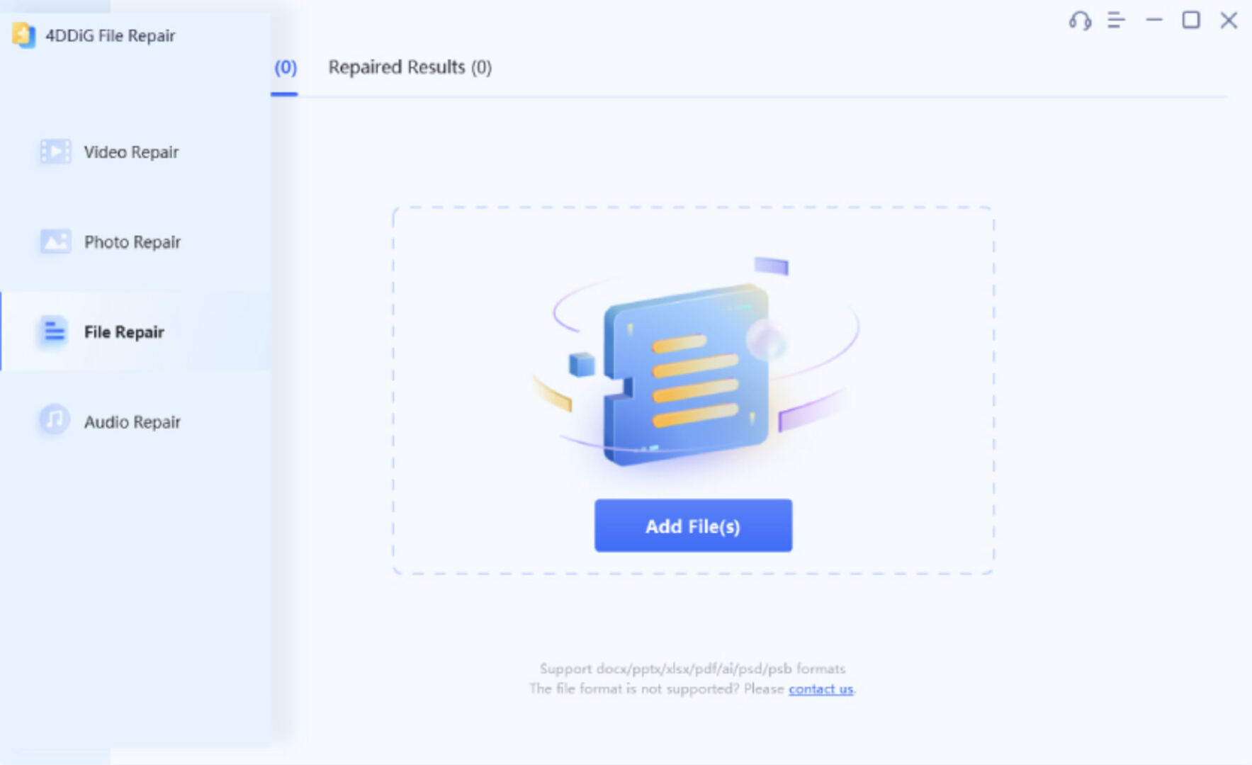 Step 1: Adding an Excel file to 4DDiG File Repair