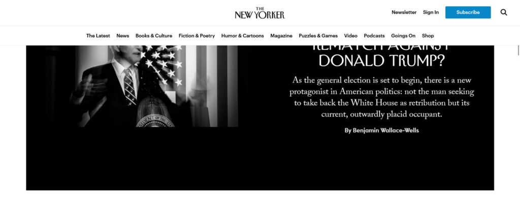 the new yorker header example