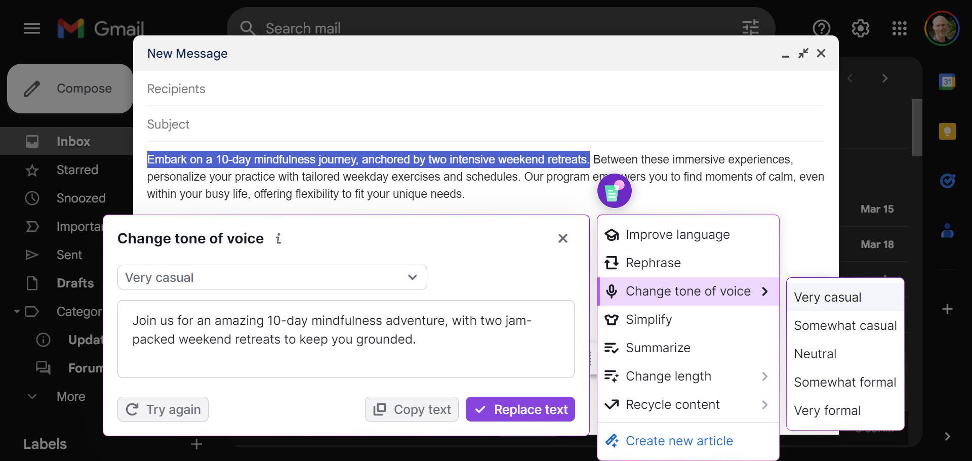 ContentShake Line-by-line AI Rewriting and Editing Example