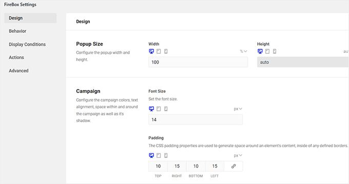 Configure floating footer bar design