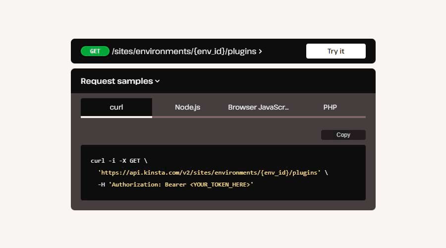 Kinsta API for managing plugins