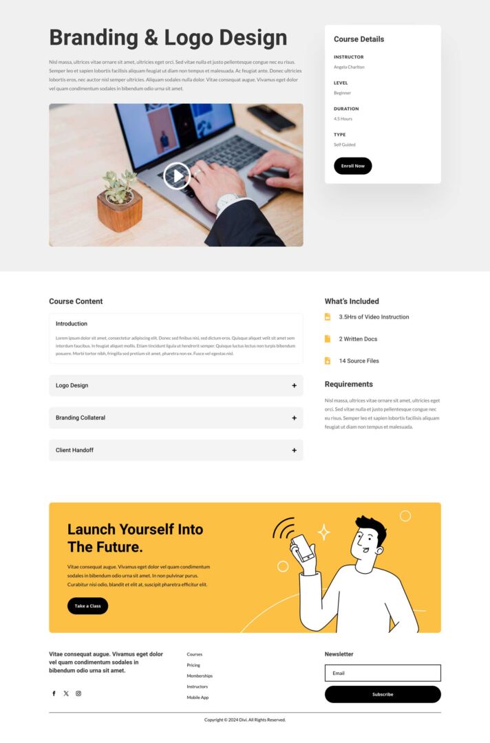 Online Learning Layout Pack for Divi