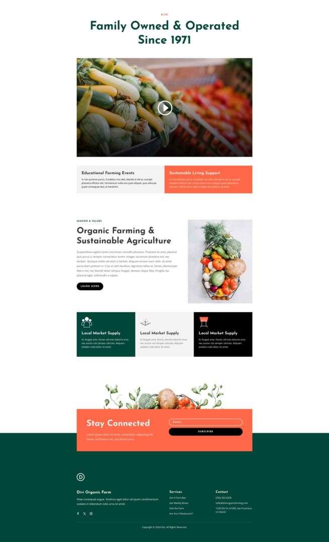 Produce Farm Layout Pack for Divi