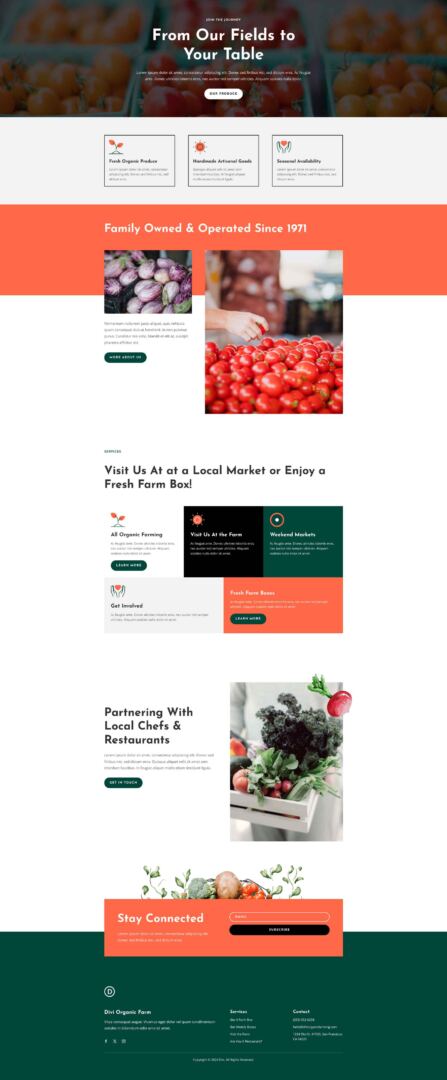 Produce Farm Layout Pack for Divi