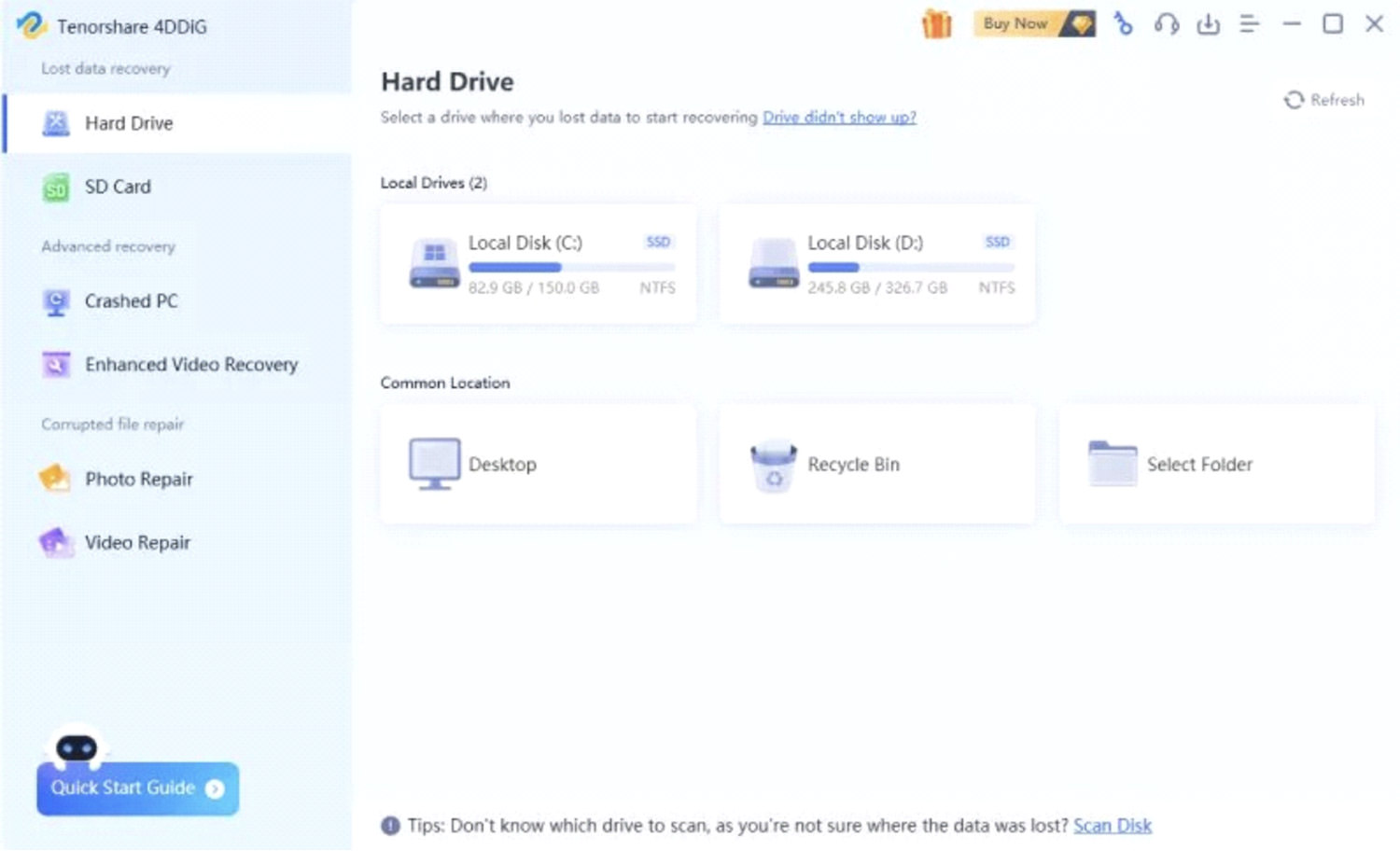 Screenshot showing the first step of installing 4DDiG Data Recovery Tool