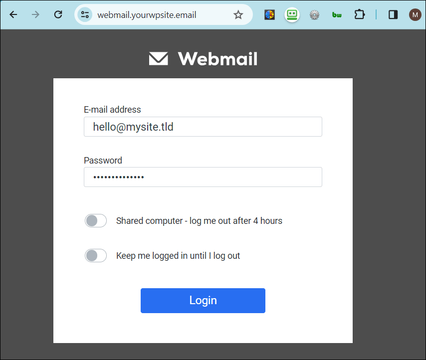 Webmail direct login