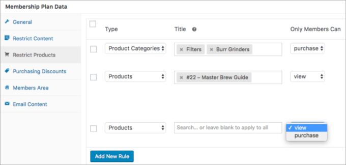 Restrict products in WooCommerce Memberships