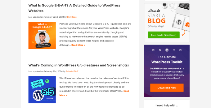 WPBeginner thumbnails