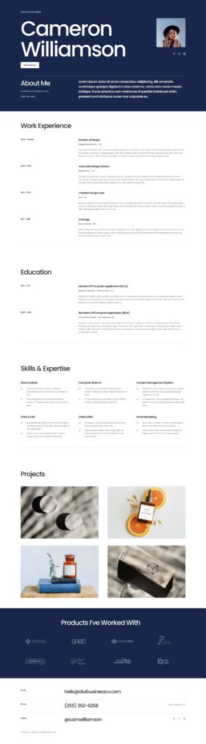 Business CV layout pack