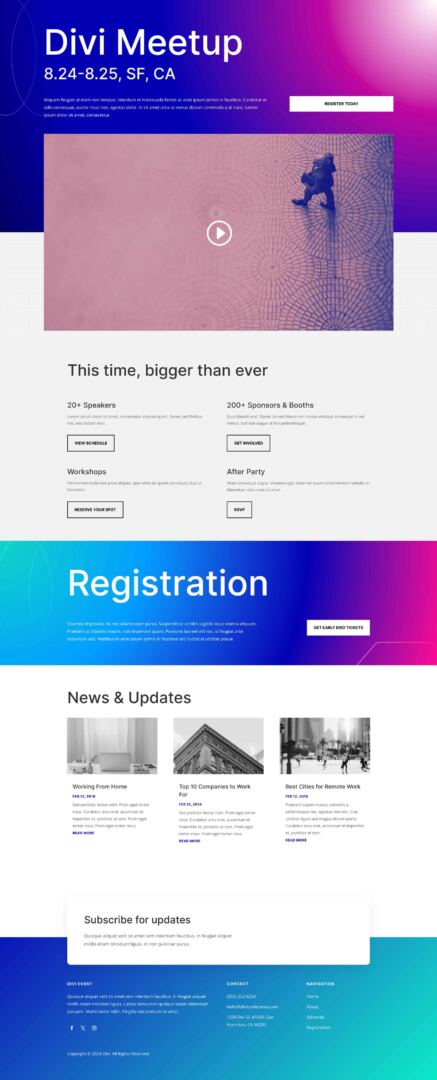 Conference Event Layout Pack for Divi