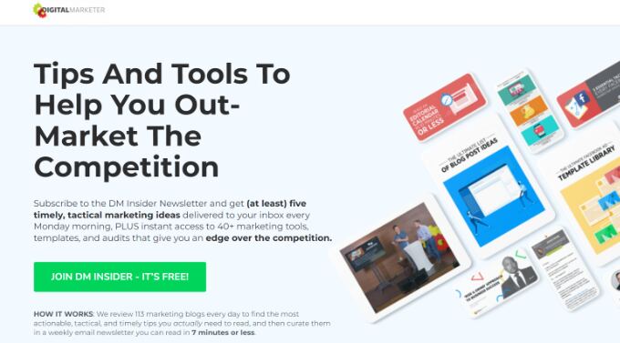 Digital Marketer squeeze page example