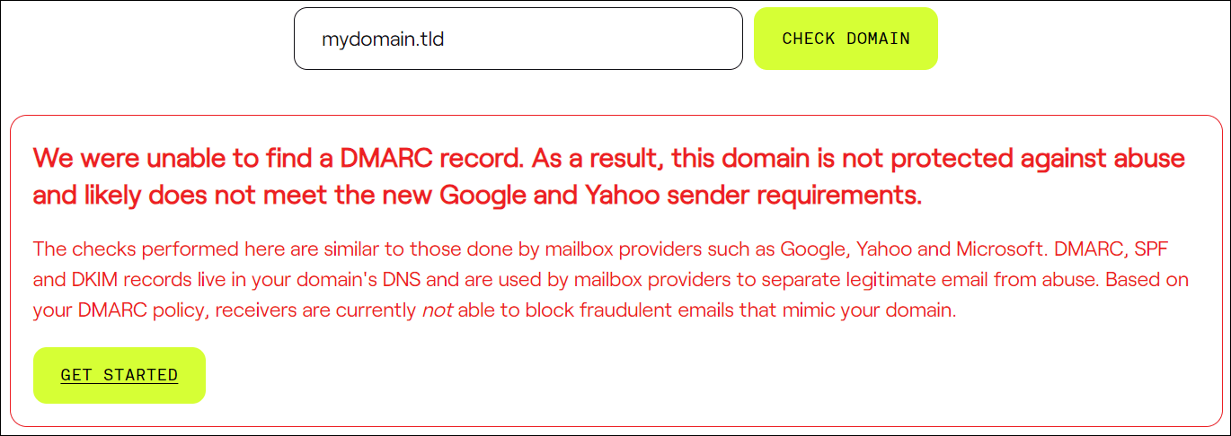 DMARC not verified result