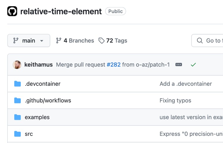 Github relative time component