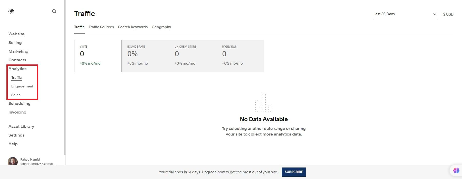 squarespace analytics