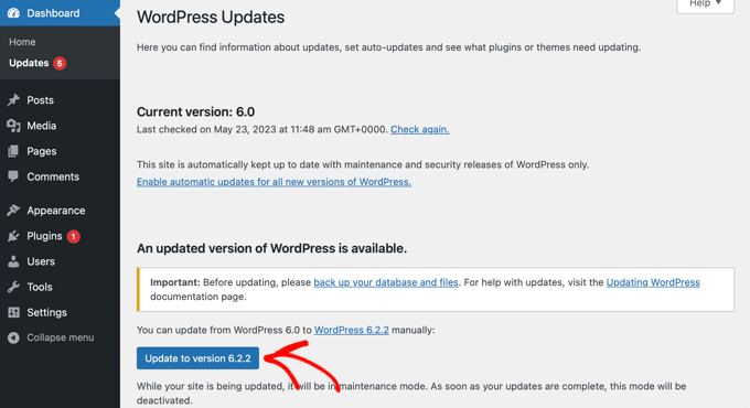 WordPress updates