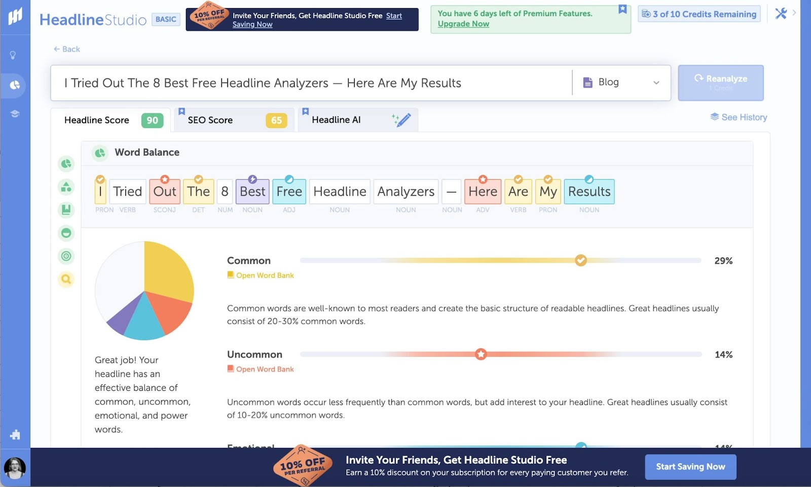 Headline Studio’s colorful results were the most feature-rich and in-depth, but were harder to navigate with a screen reader.