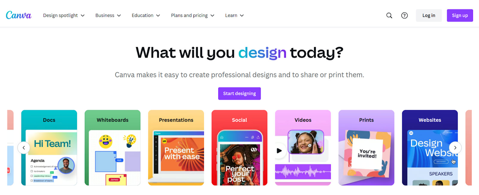Screenshot of Canva design platform