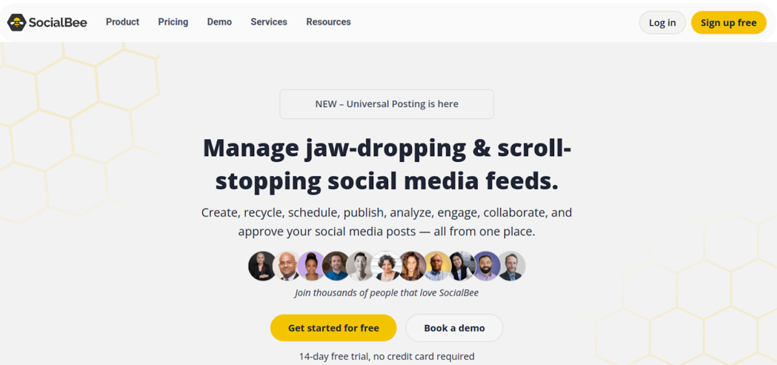 Screenshot of SocialBee's social media management interface