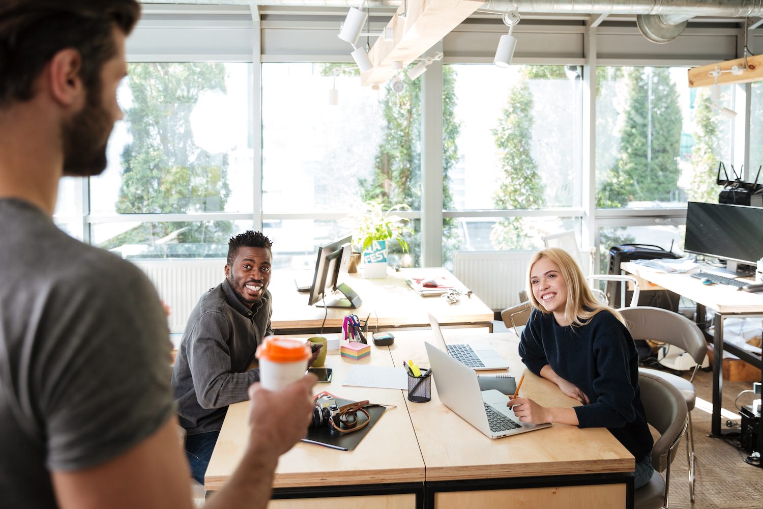 colleagues in office coworking