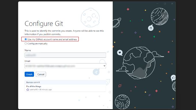 Configure git on desktop client