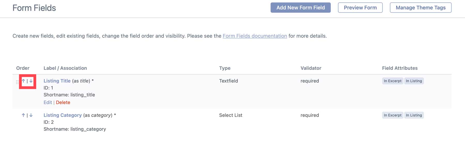 rearrange form fields