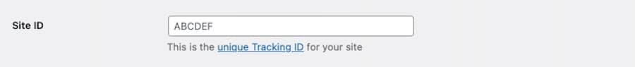 Input your unique Site ID in the appropriate field.