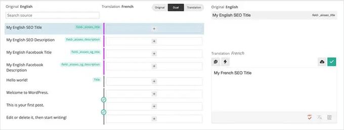 Translating AIOSEO settings in WPML