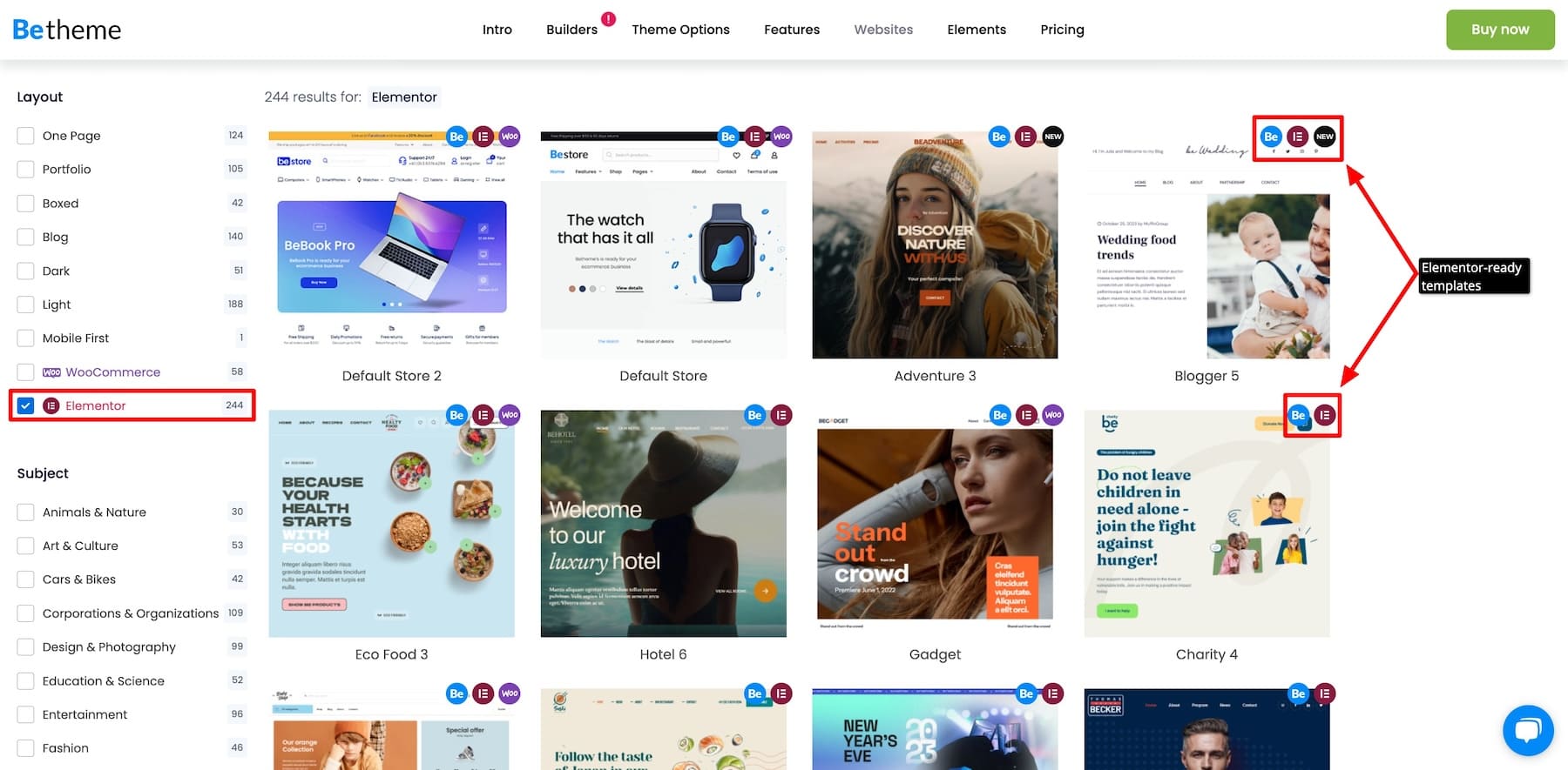 elementor ready betheme templates