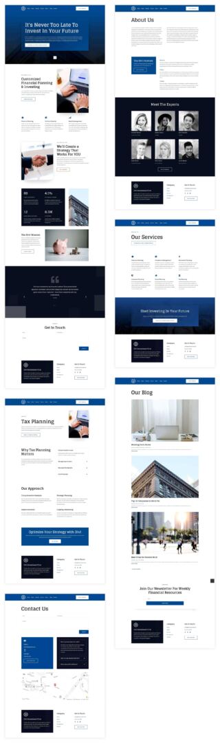 Finance starter site for Divi