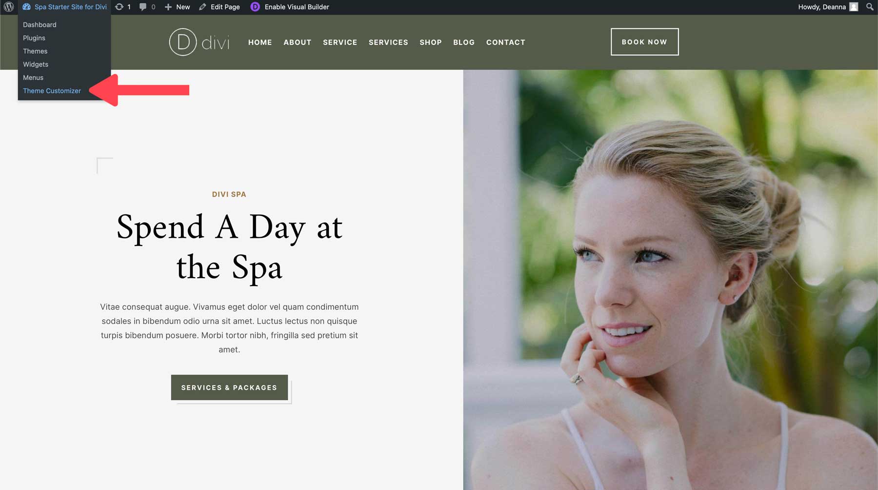 Spa starter site for Divi