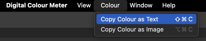 Copy color as text option