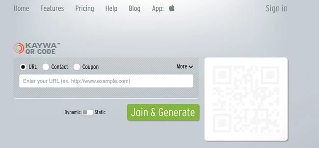 best qr code generator: kaywa