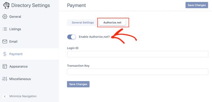 How to enable the Authorize payment gateway