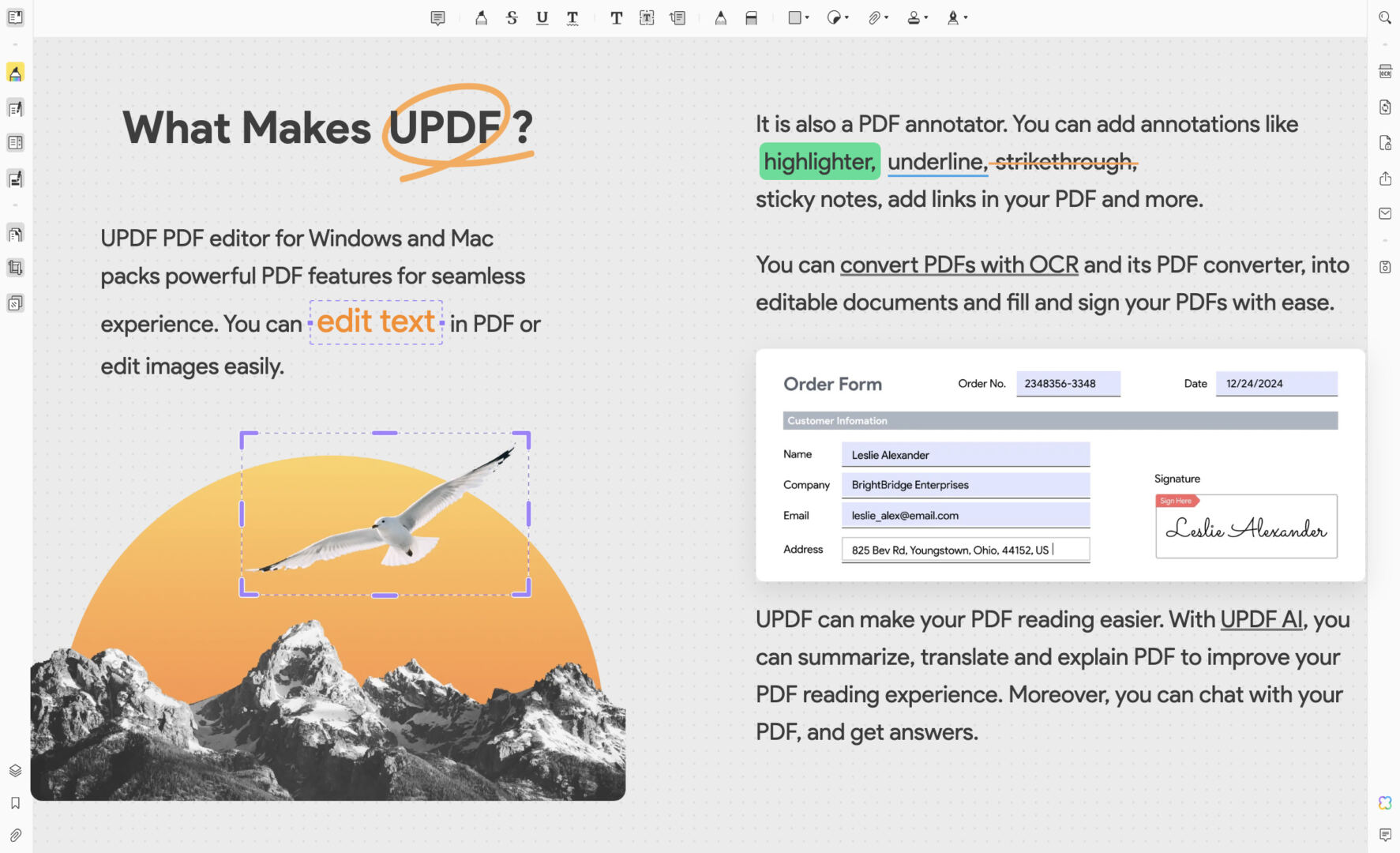 UPDF editor interface