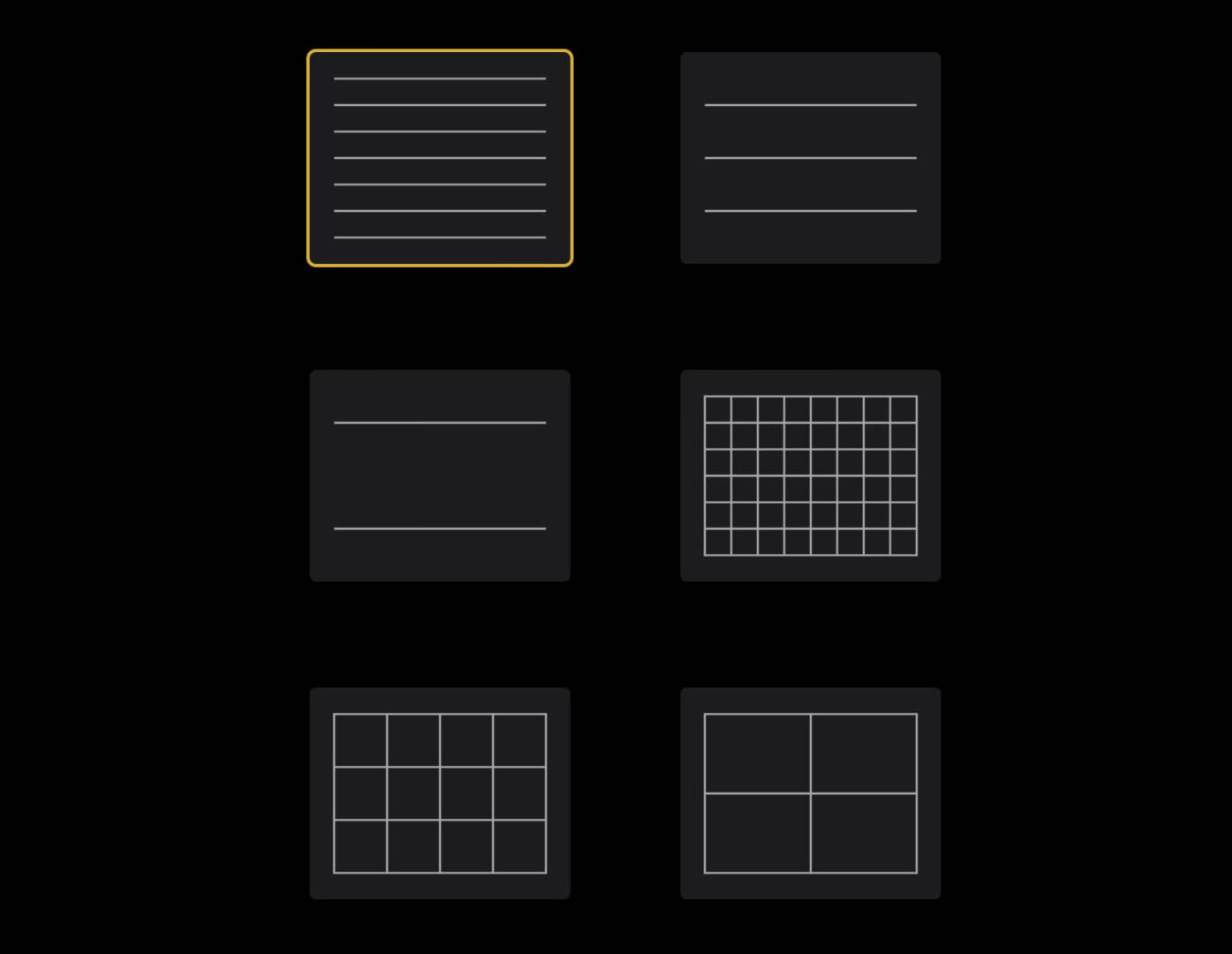 Lines and grids option