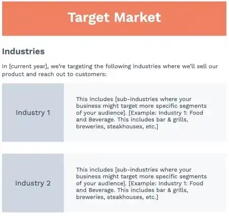 marketing plan customer analysis template