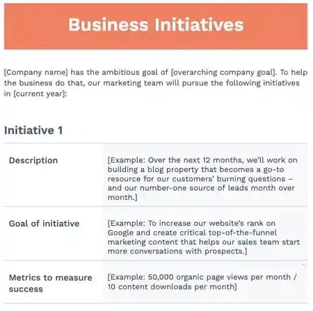 marketing plan template for hubspot