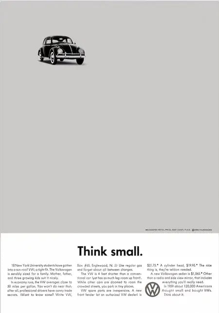 Think small ad example