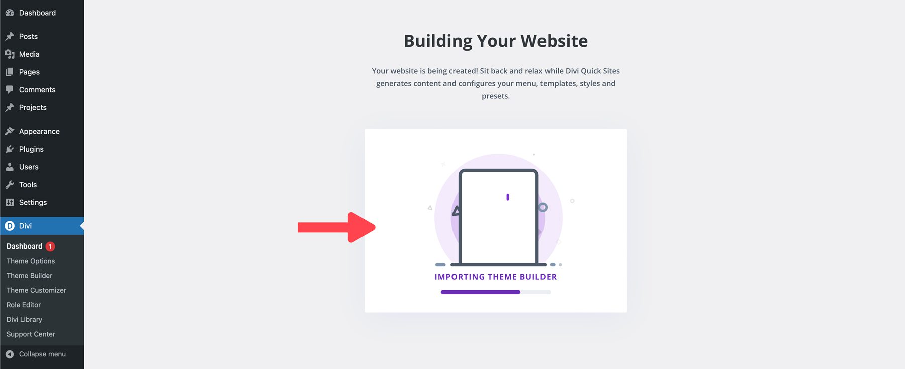 Architect starter site for Divi