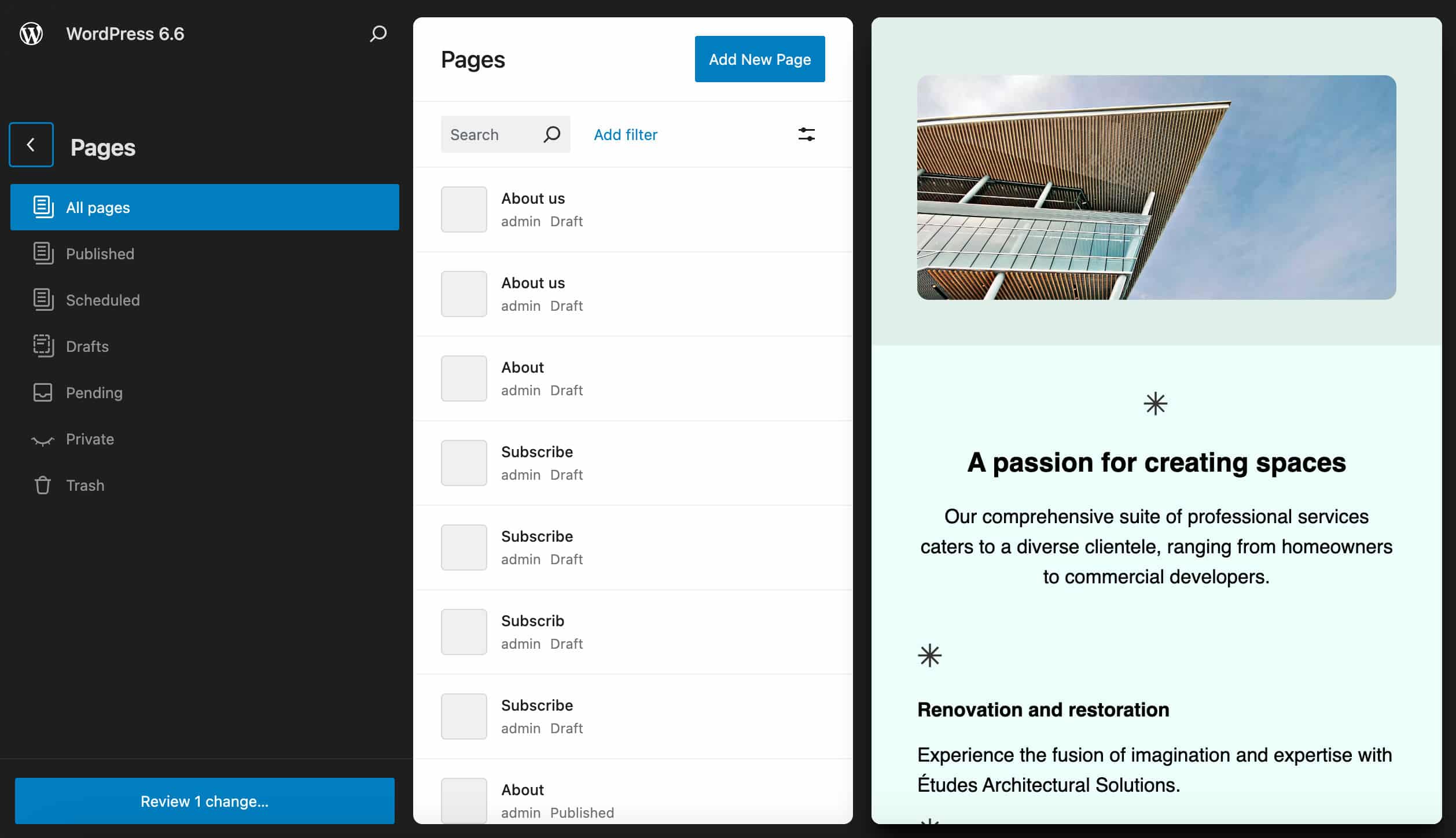 Preview pages in WordPress 6.6