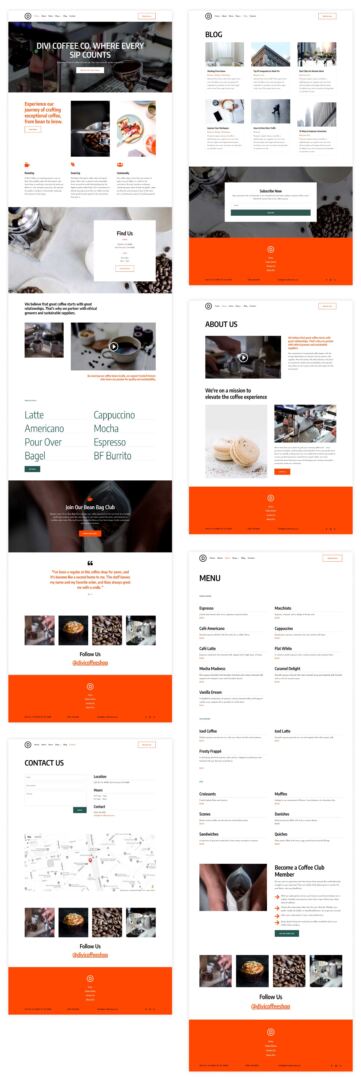 coffee starter site for divi