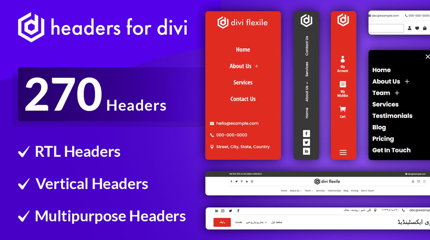 Promotional image for Divi Headers