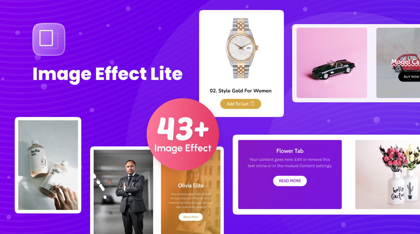 Promotional image for Divi Image Effect Lite