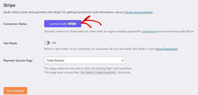 Connect Stripe with sugar calendar