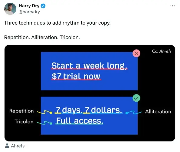 Copywriting insights example: Henry Dry Ahrefs call to action