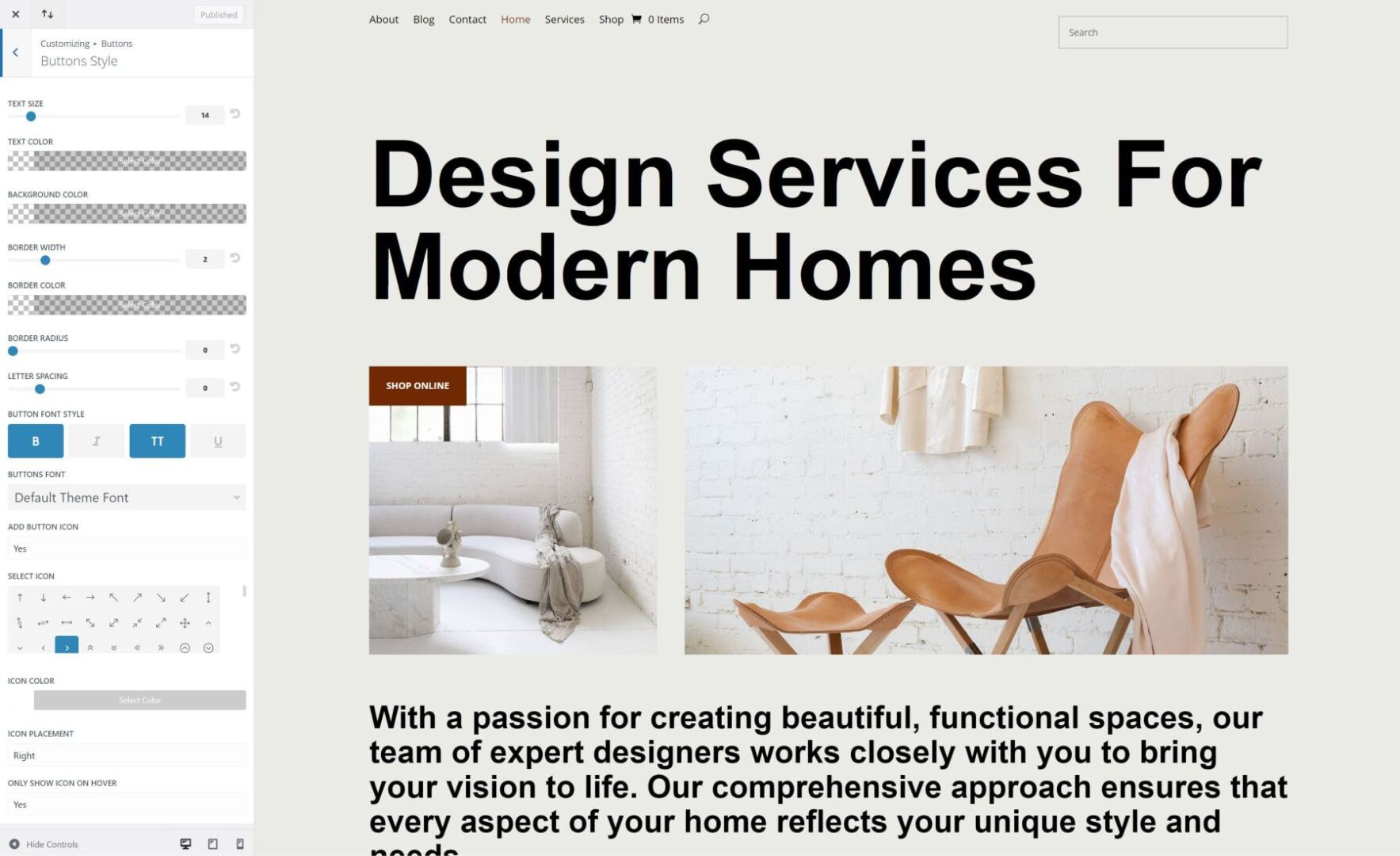 divi interior starter site