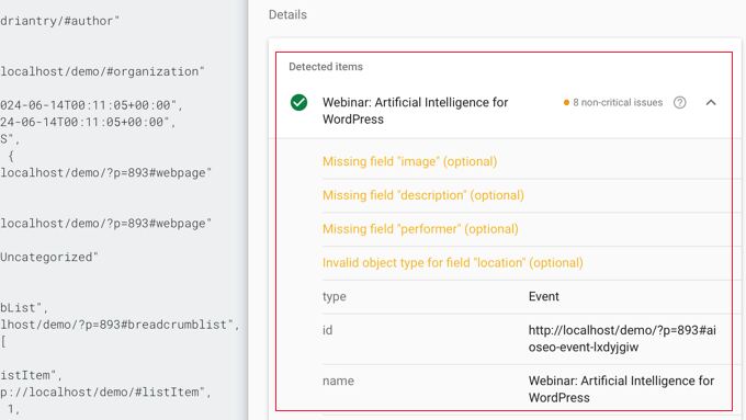 Event Schema Issues in Google Rich Results Test