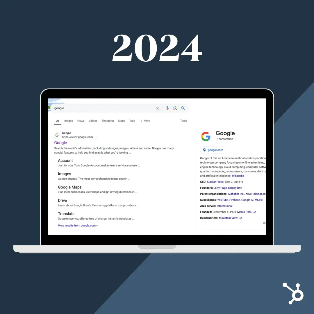 A screenshot from Google.com from 2024.